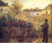 Pierre Auguste Renoir Monet painting in his Garten in Argenteuil oil painting reproduction